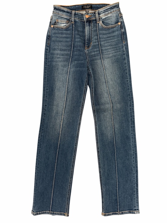 Judy Blue Denim - Judy Blue Medium Wash High Rise Seam-Front Straight Leg Jeans Size 7/28